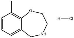 1,4-Benzoxazepine, 2,3,4,5-tetrahydro-9-methyl-, hydrochloride (1:1) Structure