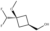 (1s,3s)-3-(difluoromethyl)-3-methoxycyclobutyl]methanol, trans Structure