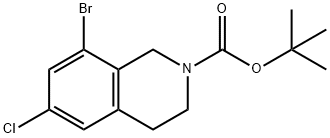 8-溴-6-氯-3,4-二氢异喹啉-2(1H)-羧酸叔丁酯 结构式