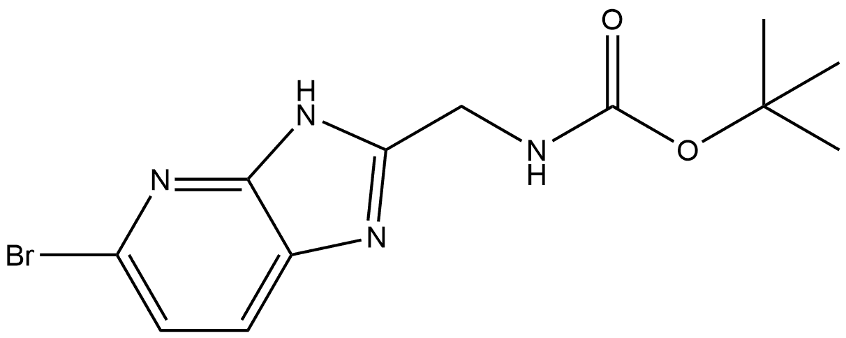 (5-溴-3H-咪唑并[4,5-B]吡啶-2-基)甲基氨基甲酸叔丁酯,2681299-21-6,结构式
