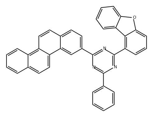2-(屈-3-基)-4-(二苯并[B,D]呋喃-1-基)-6-苯基-1,3,5-三嗪 结构式