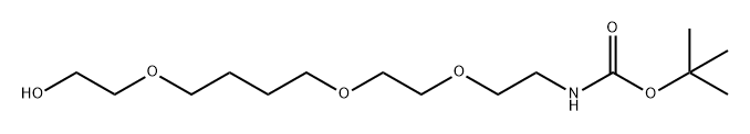 5,8,13-Trioxa-2-azapentadecanoic acid, 15-hydroxy-, 1,1-dimethylethyl ester Structure