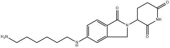 2,6-Piperidinedione, 3-[5-[(6-aminohexyl)amino]-1,3-dihydro-1-oxo-2H-isoindol-2-yl]- Struktur