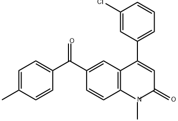 2(1H)-Quinolinone, 4-(3-chlorophenyl)-1-methyl-6-(4-methylbenzoyl)- Struktur