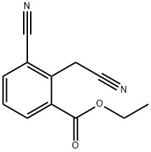 Benzoic acid, 3-cyano-2-(cyanomethyl)-, ethyl ester Structure