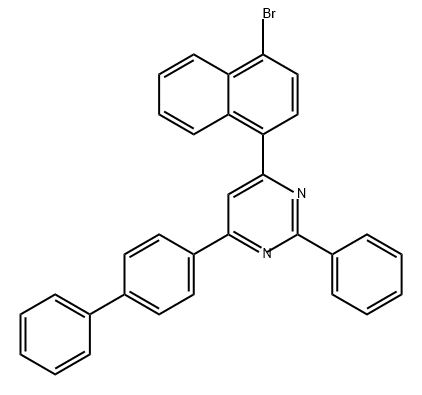 Pyrimidine, 4-[1,1'-biphenyl]-4-yl-6-(4-bromo-1-naphthalenyl)-2-phenyl- Structure