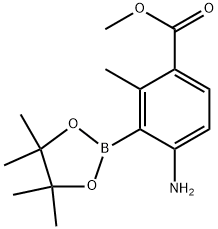 4-氨基-2-甲基-3-(4,4,5,5-四甲基-1,3,2-二氧杂硼烷-2-基)苯甲酸甲酯, 2691878-87-0, 结构式