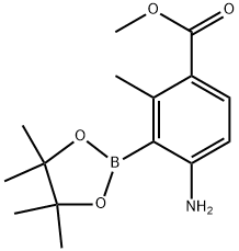 4-氨基-2-甲基-3-(4,4,5,5-四甲基-1,3,2-二氧杂硼烷-2-基)苯甲酸甲酯 结构式