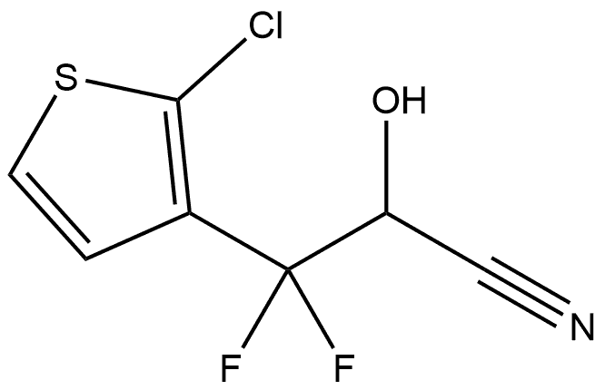 2-Chloro-β,β-difluoro-α-hydroxy-3-thiophenepropanenitrile 化学構造式