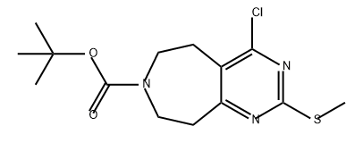 7H-Pyrimido[4,5-d]azepine-7-carboxylic acid, 4-chloro-5,6,8,9-tetrahydro-2-(methylthio)-, 1,1-dimethylethyl ester,2695598-09-3,结构式