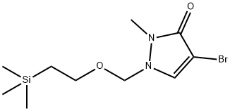 3H-Pyrazol-3-one, 4-bromo-1,2-dihydro-2-methyl-1-[[2-(trimethylsilyl)ethoxy]methyl]-,2696462-67-4,结构式