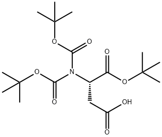 L-Aspartic acid, N,N-bis[(1,1-dimethylethoxy)carbonyl]-, 1-(1,1-dimethylethyl) ester Struktur