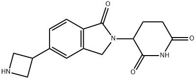 2,6-Piperidinedione, 3-[5-(3-azetidinyl)-1,3-dihydro-1-oxo-2H-isoindol-2-yl]- 化学構造式