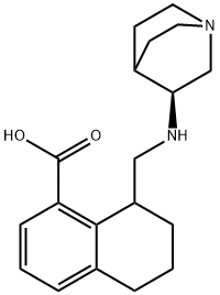 1-Naphthalenecarboxylic acid, 8-[[(3S)-1-azabicyclo[2.2.2]oct-3-ylamino]methyl]-5,6,7,8-tetrahydro- Structure