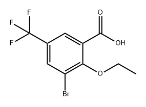 3-Bromo-2-ethoxy-5-(trifluoromethyl)benzoic acid Structure