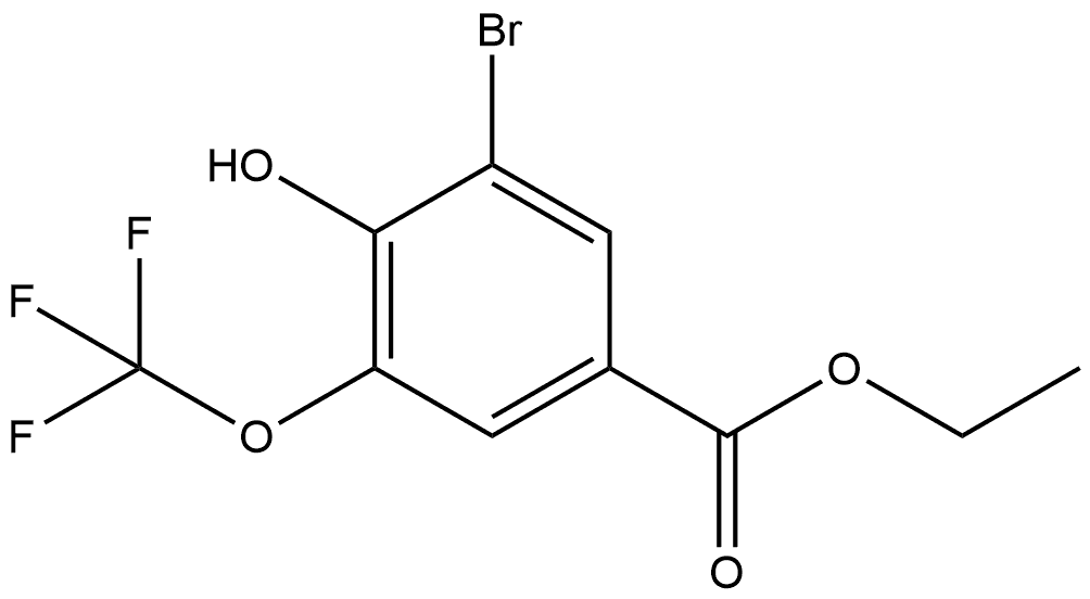 Ethyl 3-bromo-4-hydroxy-5-(trifluoromethoxy)benzoate Structure