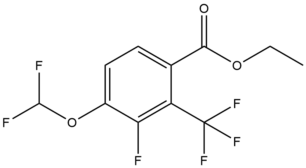 Ethyl 4-(difluoromethoxy)-3-fluoro-2-(trifluoromethyl)benzoate 结构式