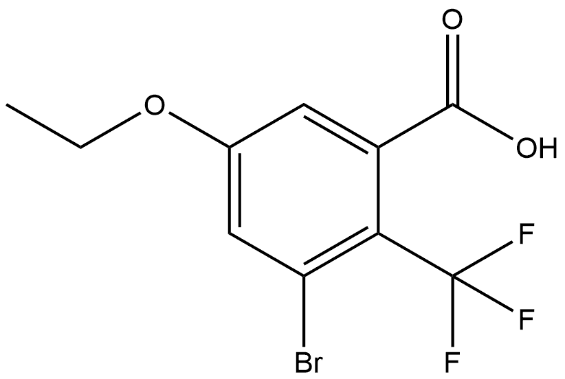 3-Bromo-5-ethoxy-2-(trifluoromethyl)benzoic acid Structure