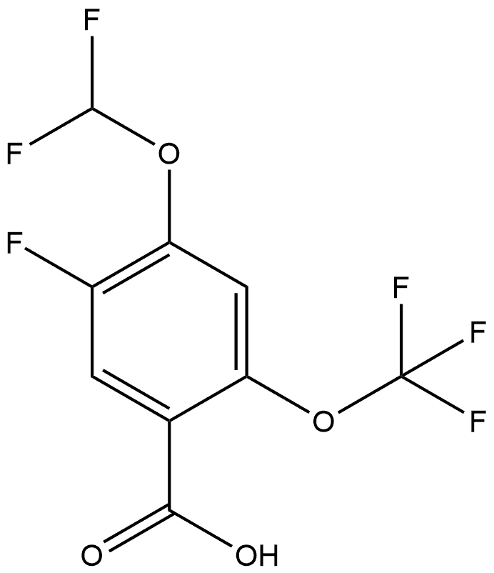4-(Difluoromethoxy)-5-fluoro-2-(trifluoromethoxy)benzoic acid Structure