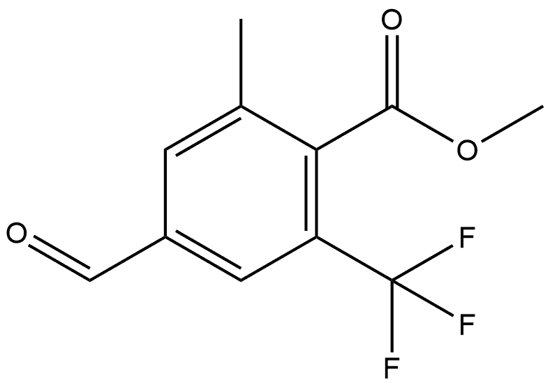 Methyl 4-formyl-2-methyl-6-(trifluoromethyl)benzoate 化学構造式