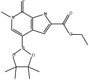 1H-Pyrrolo[2,3-c]pyridine-2-carboxylic acid, 6,7-dihydro-6-methyl-7-oxo-4-(4,4,5,5-tetramethyl-1,3,2-dioxaborolan-2-yl)-, ethyl ester Structure