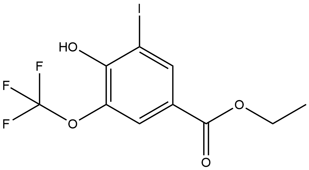 Ethyl 4-hydroxy-3-iodo-5-(trifluoromethoxy)benzoate Struktur