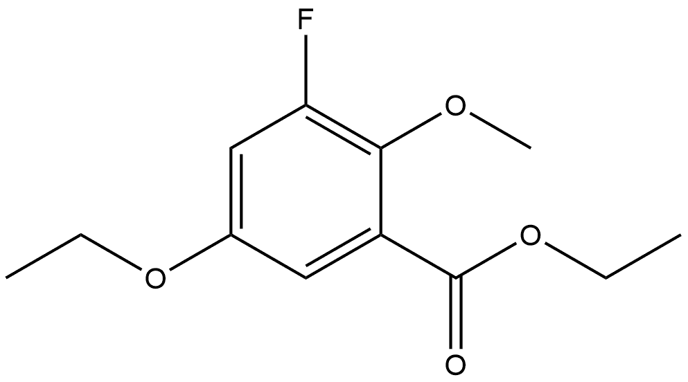 Ethyl 5-ethoxy-3-fluoro-2-methoxybenzoate Struktur