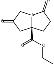 (R)-2,5-二氧代六氢-1H-吡咯里嗪-7A-甲酸乙酯 结构式