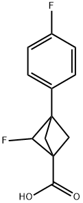 2-氟-3-(4-氟苯基)双环[1.1.1]戊烷-1-羧酸, 2703782-15-2, 结构式