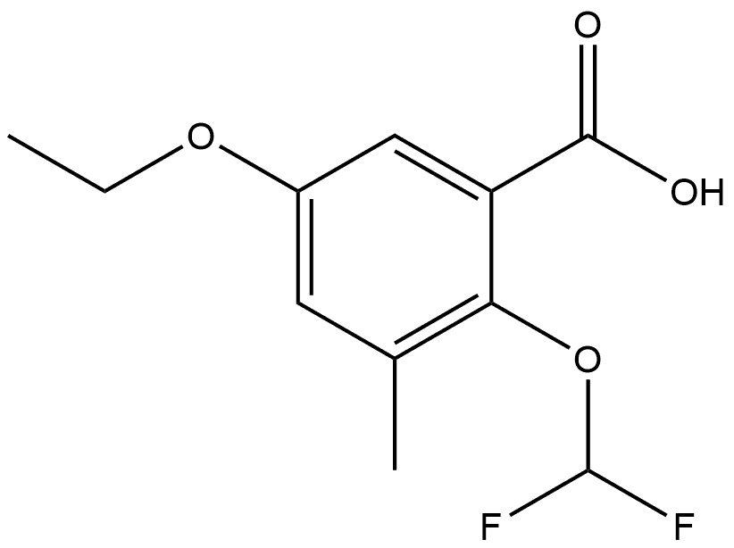 2-(Difluoromethoxy)-5-ethoxy-3-methylbenzoic acid Structure