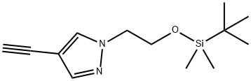 1H-Pyrazole, 1-[2-[[(1,1-dimethylethyl)dimethylsilyl]oxy]ethyl]-4-ethynyl- Structure