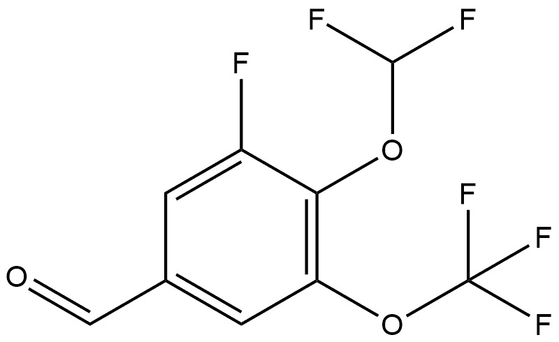 4-(Difluoromethoxy)-3-fluoro-5-(trifluoromethoxy)benzaldehyde Structure