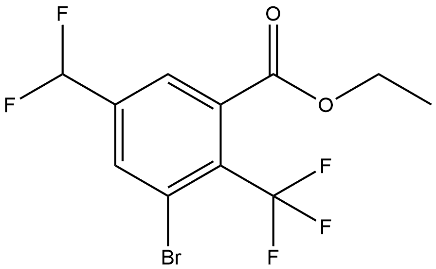 Ethyl 3-bromo-5-(difluoromethyl)-2-(trifluoromethyl)benzoate 结构式