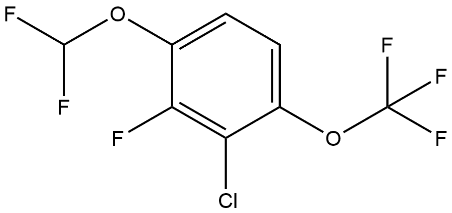 2-Chloro-4-(difluoromethoxy)-3-fluoro-1-(trifluoromethoxy)benzene Structure