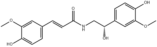 2-Propenamide, N-[(2S)-2-hydroxy-2-(4-hydroxy-3-methoxyphenyl)ethyl]-3-(4-hydroxy-3-methoxyphenyl)-, (2E)- 结构式