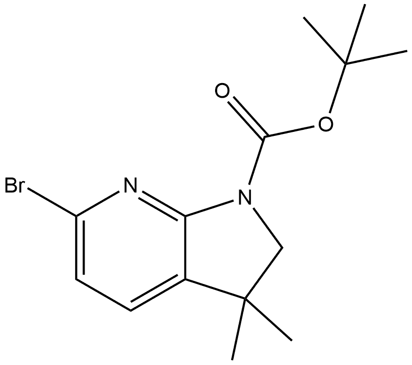 1,1-Dimethylethyl 6-bromo-2,3-dihydro-3,3-dimethyl-1H-pyrrolo[2,3-b]pyridine-1-carboxylate,2705237-34-7,结构式