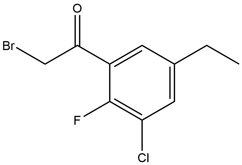 2-Bromo-1-(3-chloro-5-ethyl-2-fluorophenyl)ethanone,2706397-24-0,结构式