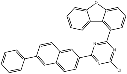 1,3,5-Triazine, 2-chloro-4-(1-dibenzofuranyl)-6-(6-phenyl-2-naphthalenyl)- Structure