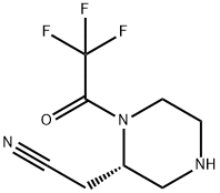 2-Piperazineacetonitrile, 1-(2,2,2-trifluoroacetyl)-, (2S)- Struktur