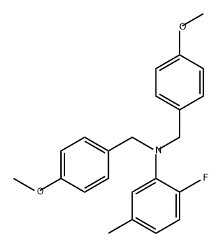 Benzenemethanamine, N-(2-fluoro-5-methylphenyl)-4-methoxy-N-[(4-methoxyphenyl)methyl]- Struktur