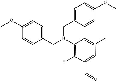 Benzaldehyde, 3-[bis[(4-methoxyphenyl)methyl]amino]-2-fluoro-5-methyl-|3-(双(4-甲氧基苄基)氨基)-2-氟-5-甲基苯甲醛