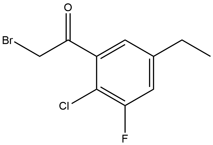 2-Bromo-1-(2-chloro-5-ethyl-3-fluorophenyl)ethanone,2707243-35-2,结构式
