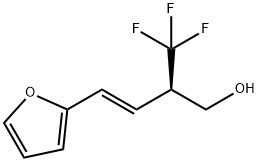 3-Buten-1-ol, 4-(2-furanyl)-2-(trifluoromethyl)-, (2R,3E)- Struktur