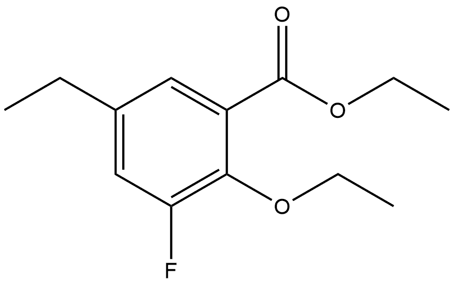 Ethyl 2-ethoxy-5-ethyl-3-fluorobenzoate 结构式