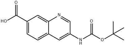 7-Quinolinecarboxylic acid, 3-[[(1,1-dimethylethoxy)carbonyl]amino]- Structure