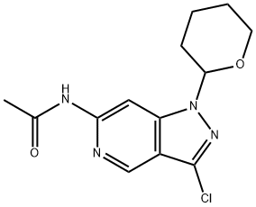 N-[3-Chloro-1-(tetrahydro-2H-pyran-2-yl)-1H-pyrazolo[4,3-c]pyridin-6-yl]acetamide Struktur