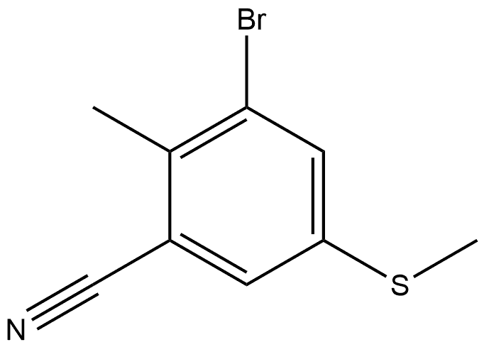 3-Bromo-2-methyl-5-(methylthio)benzonitrile,2708646-39-1,结构式