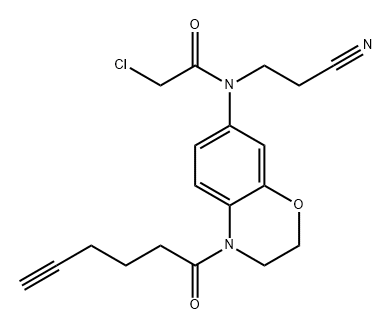 Acetamide, 2-chloro-N-(2-cyanoethyl)-N-[3,4-dihydro-4-(1-oxo-5-hexyn-1-yl)-2H-1,4-benzoxazin-7-yl]- Struktur