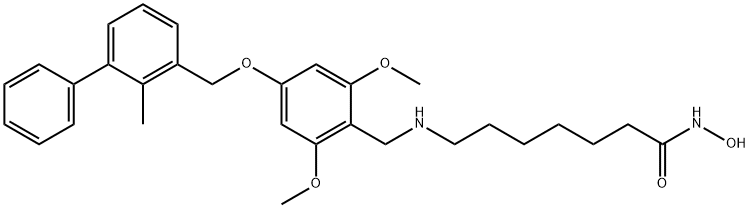 Heptanamide, 7-[[[2,6-dimethoxy-4-[(2-methyl[1,1'-biphenyl]-3-yl)methoxy]phenyl]methyl]amino]-N-hydroxy- Structure