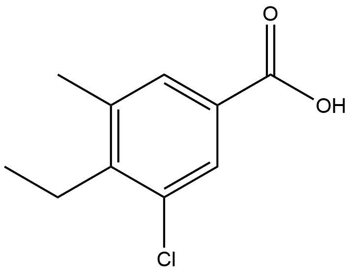 3-Chloro-4-ethyl-5-methylbenzoic acid,2709173-82-8,结构式